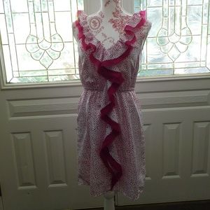 LOFT | Hot Pink Polka Dress